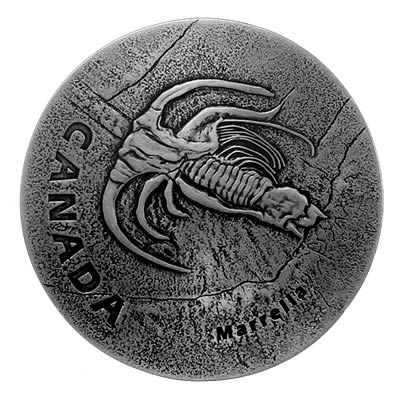 RCM-New-Release:--2018-1-Oz.-Pure-Silver-Coin---Ancient-Canada:-Marrella